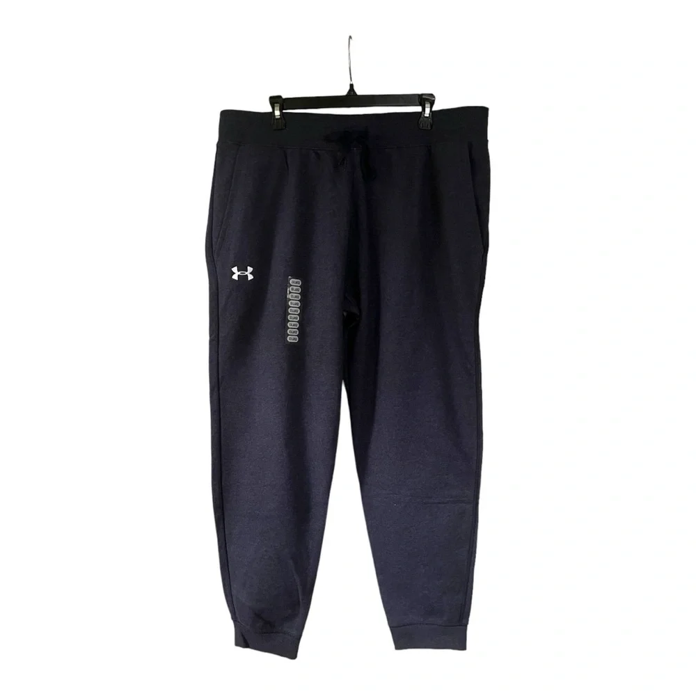 NWT Men’s Under Armour loose fit Hustle Fleece blue joggers size 2XL